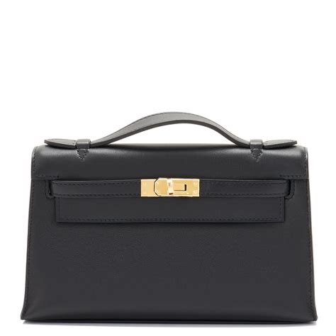 hermes kelly pochette swift noir|hermes kelly pochette clutch.